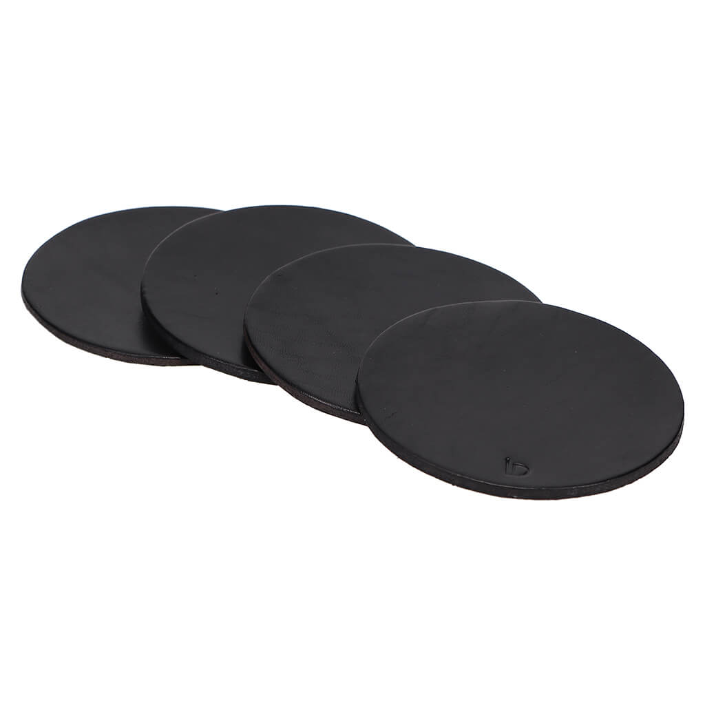 Handmade Leather Coasters Black | Ladicani Design