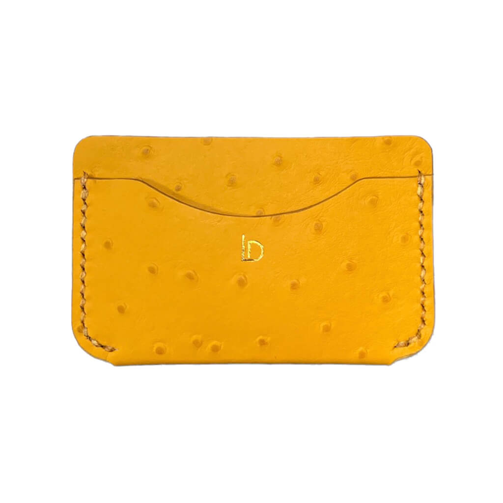 Slim Wallet Leather Handmade Mustard Dots | Ladicani Design