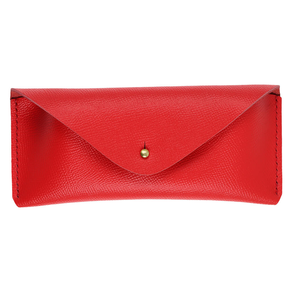 Sunglasses Case Leather Handmade Red | Ladicani Design