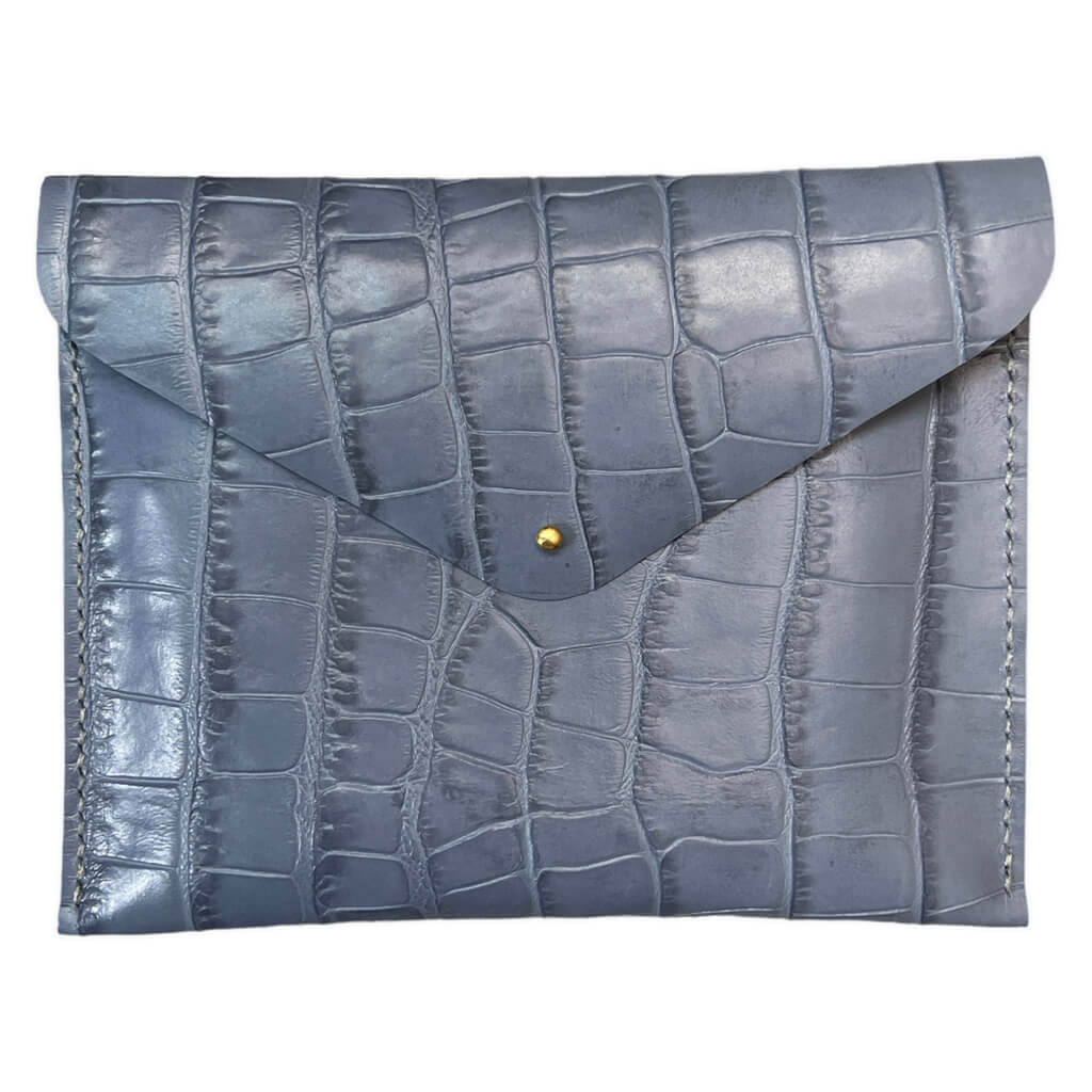 Cami Clutch Leather Handmade Cloud Blue Scaled | Ladicani Design