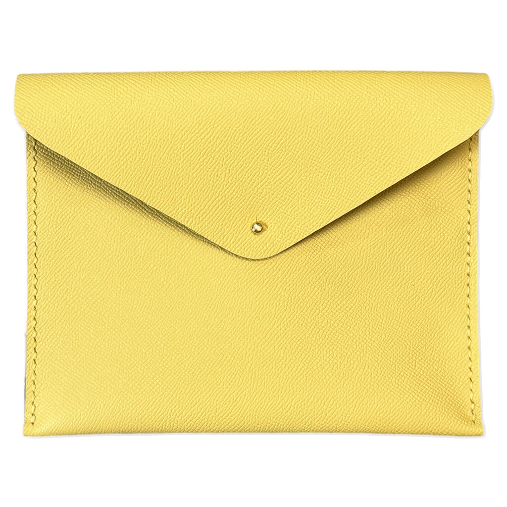 Cami Clutch Leather Handmade Pale Yellow | Ladicani Design