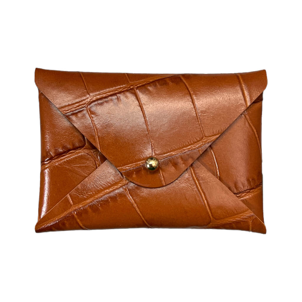 Card Holder Leather Handmade Brown Scaled | Ladicani Design