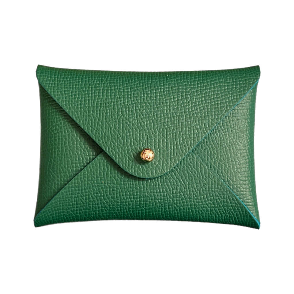 Card Holder Leather Handmade Green | Ladicani Design