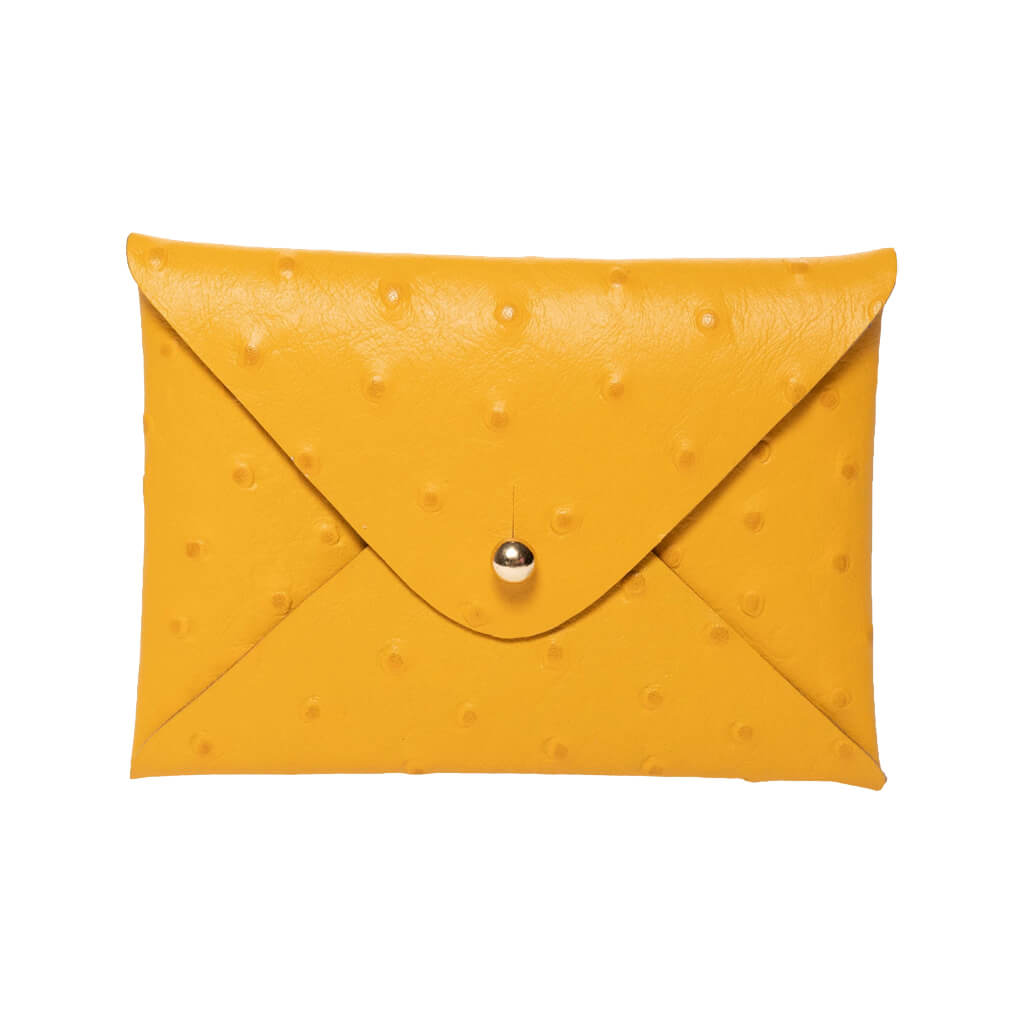 Card Holder Leather Handmade Mustard Dots | Ladicani Design