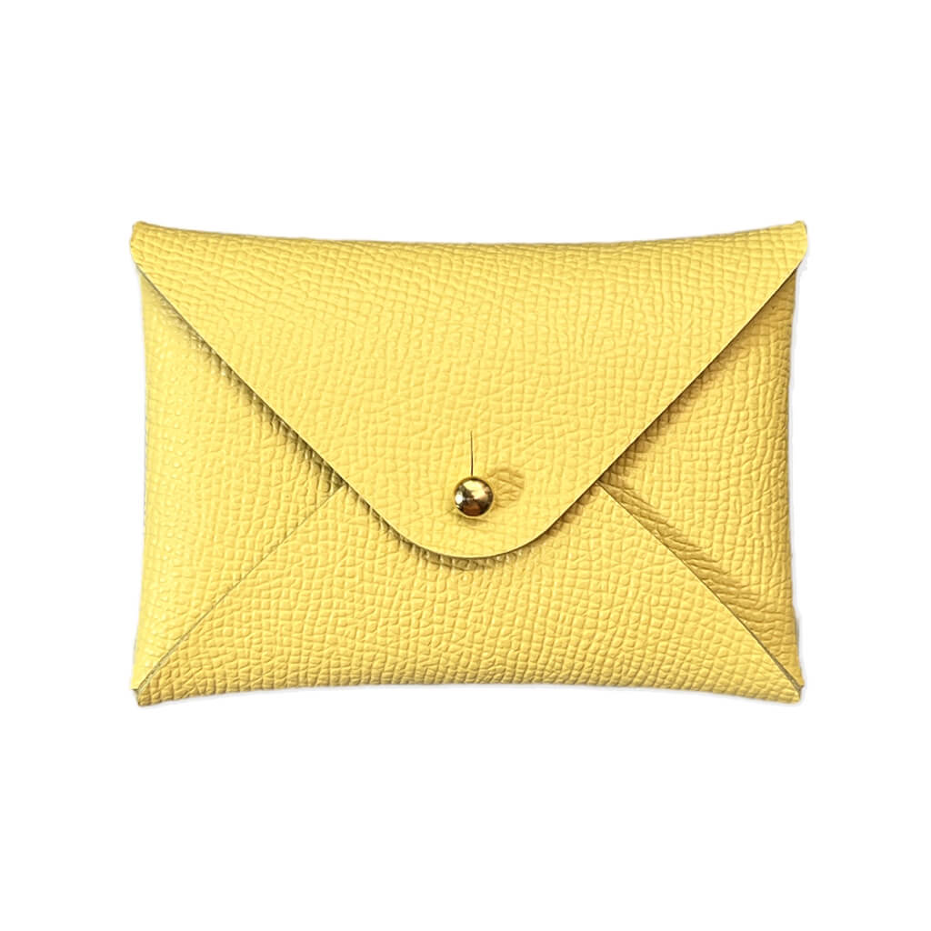 Card Holder Leather Handmade Pale Yellow | Ladicani Design