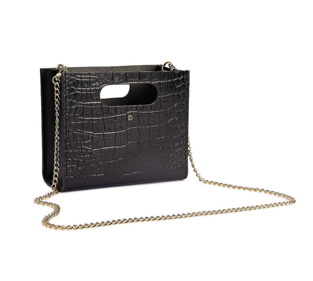 Cassette Bag Leather Handmade Black Scaled | Ladicani Design