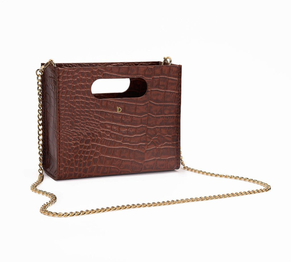 Cassette Bag Leather Handmade Brown Scaled | Ladicani Design