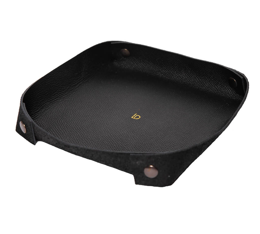 Catch All Tray Leather Handmade Black | Ladicani Design