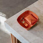 Catch All Tray Leather Handmade Orange | Ladicani Design