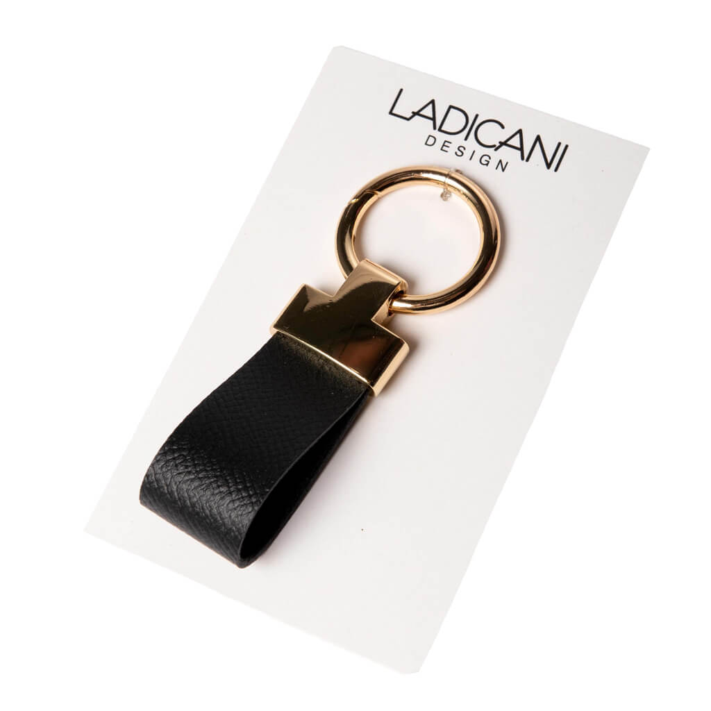 Leather Keychain Handmade Black | Ladicani Design