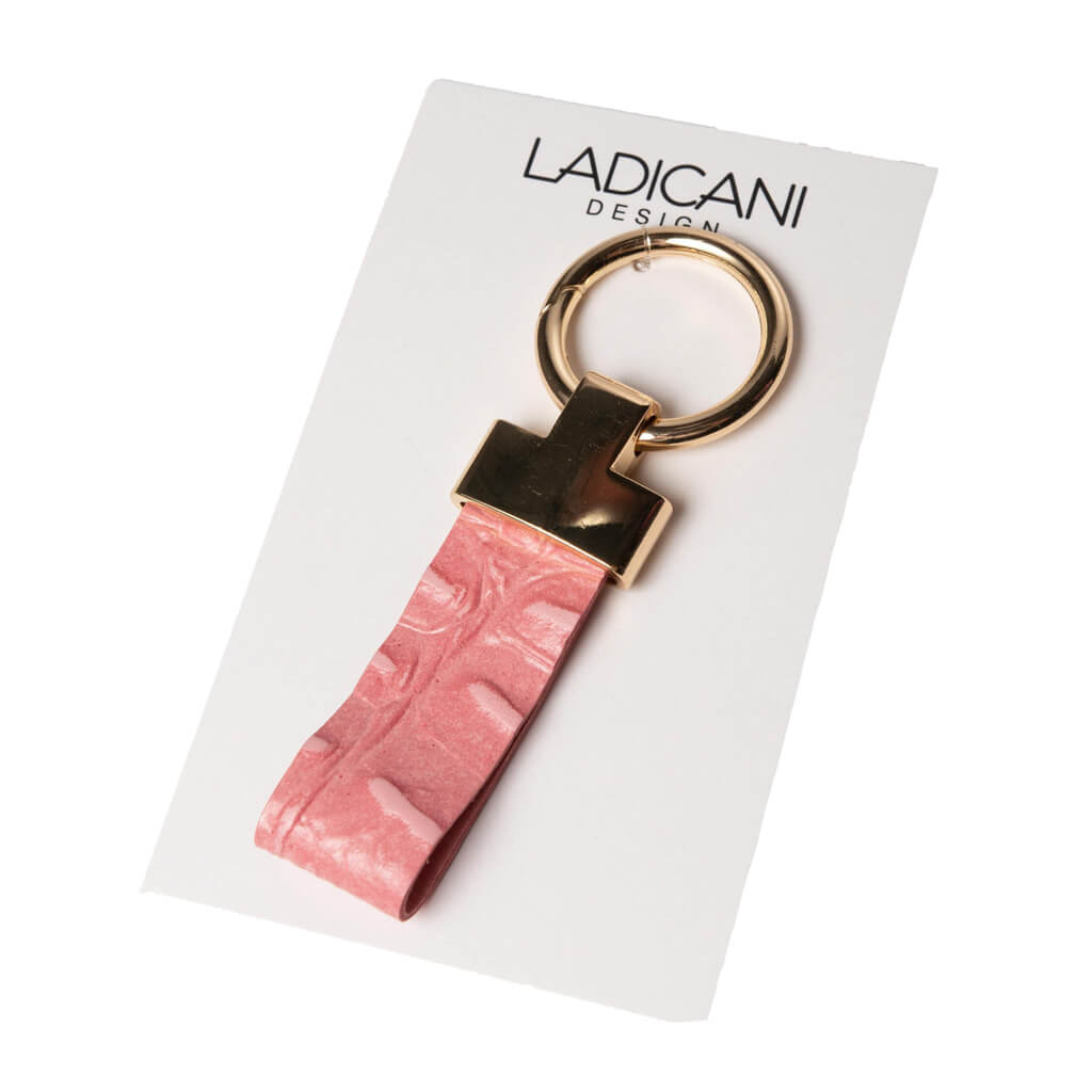Leather Keychain Handmade Pink Scaled | Ladicani Design
