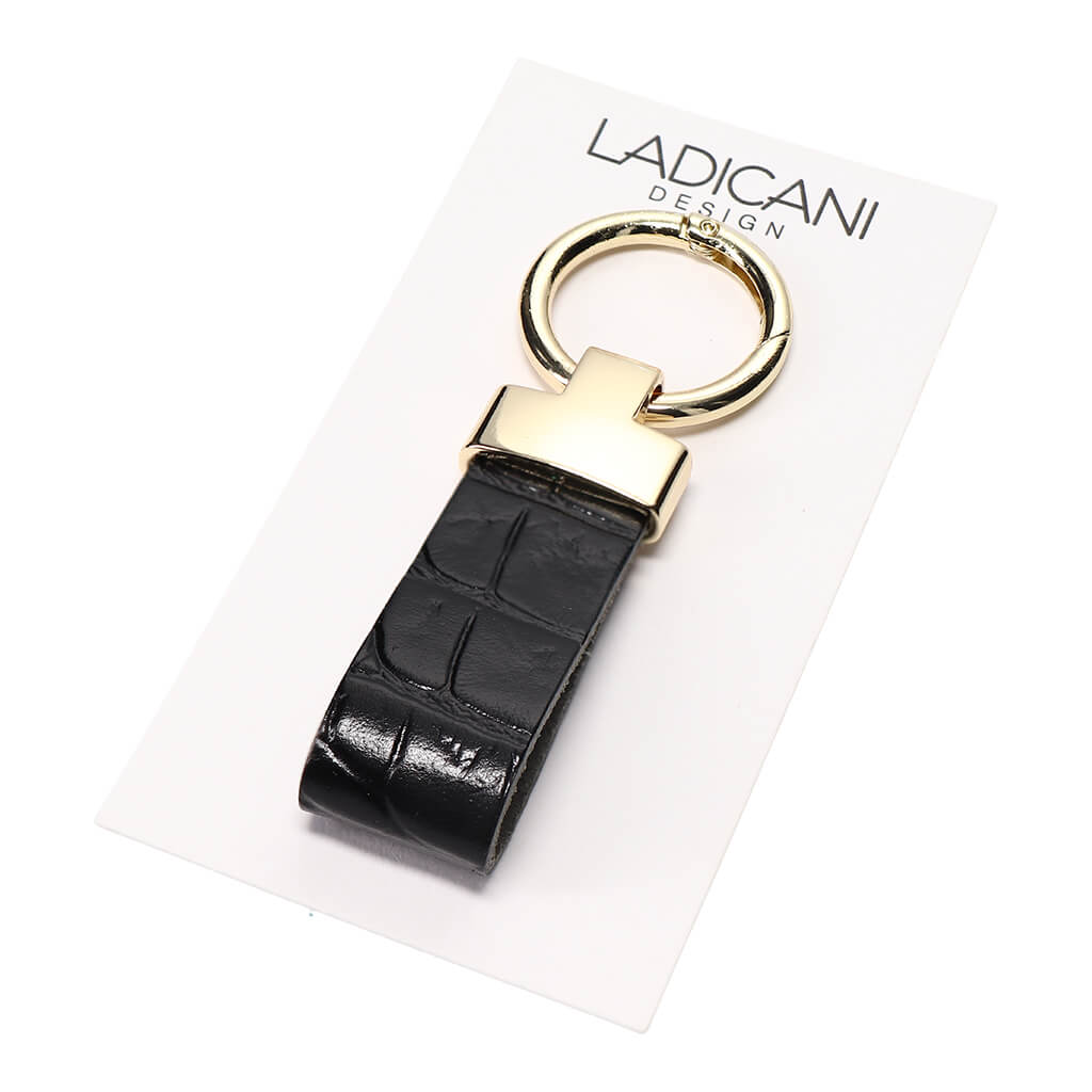 Leather Keychain Handmade Black Scaled | Ladicani Design