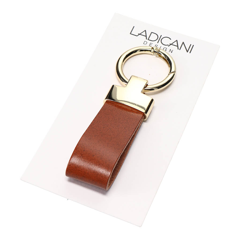 Leather Keychain Handmade Brown | Ladicani Design