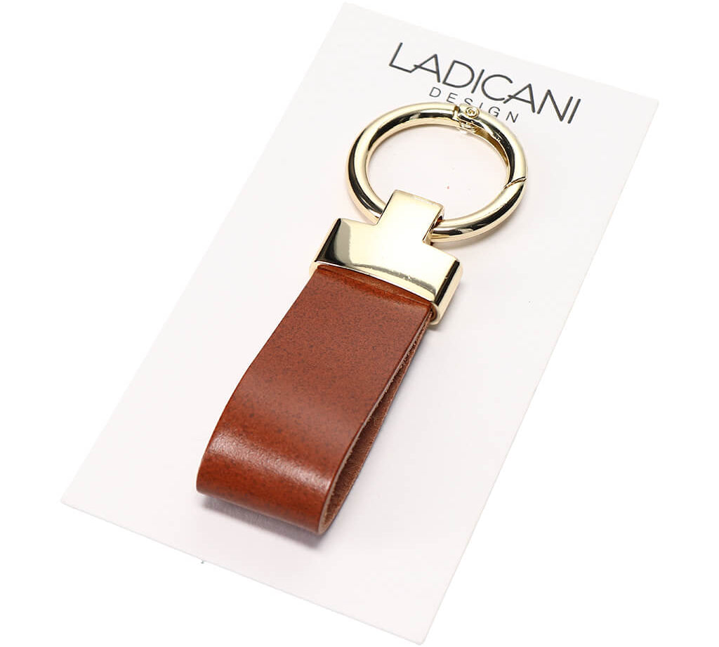 Leather Keychain Handmade Brown | Ladicani Design