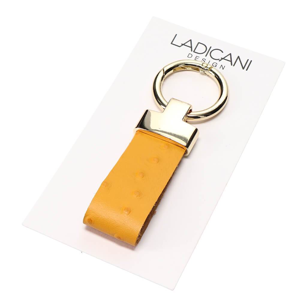 Leather Keychain Handmade Mustard Dots | Ladicani Design