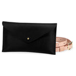 Mini Clutch Leather Handmade Black With Strap | Ladicani Design