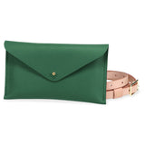 Mini Clutch Leather Handmade Green With Strap | Ladicani Design