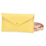 Mini Clutch Leather Handmade Pale Yellow With Strap | Ladicani Design