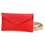 Mini Clutch Leather Handmade Red With Strap | Ladicani Design