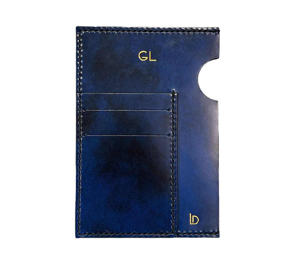 Passport Cover Leather Handmade Dark Blue | Ladicani Design