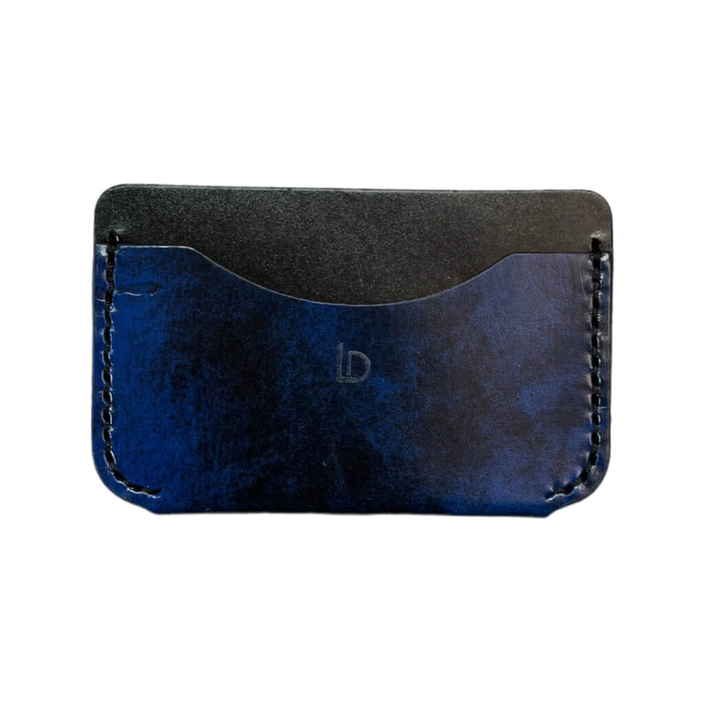 Slim Wallet Leather Handmade Black Navy Combo | Ladicani Design