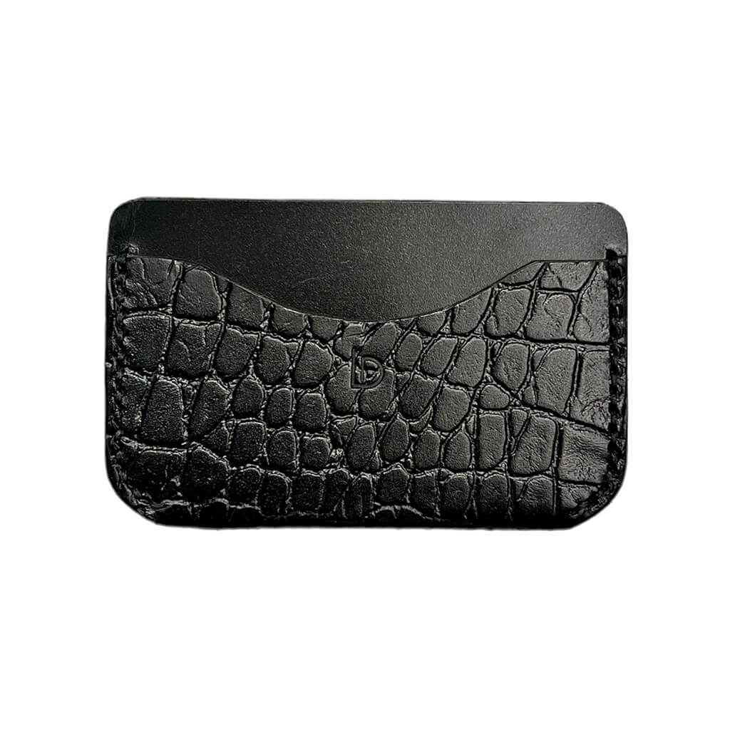 Slim Wallet Leather Handmade Black Scaled Combo | Ladicani Design