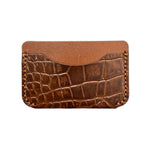 Slim Wallet Leather Handmade Brown Scaled Combo | Ladicani Design