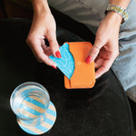 Slim Wallet Leather Handmade Orange | Ladicani Design