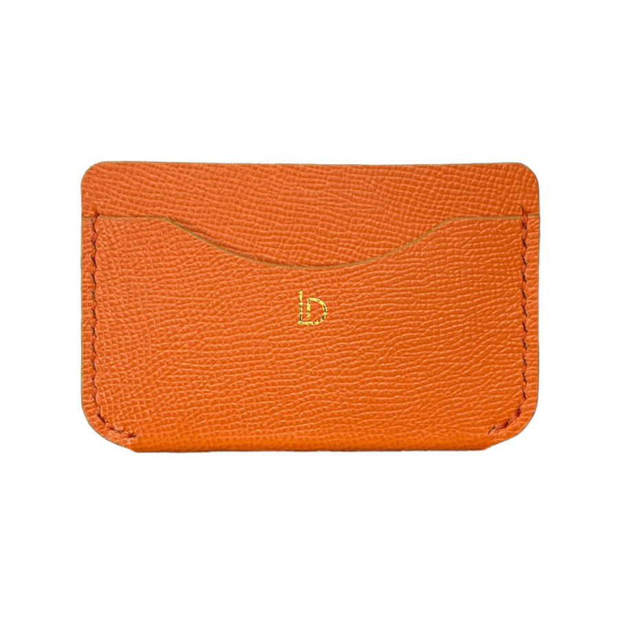 Slim Wallet Handmade Leather Orange Three Pockets Ladicani Design