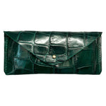 Sunglasses Case Leather Handmade Dark Green Scaled | Ladicani Design