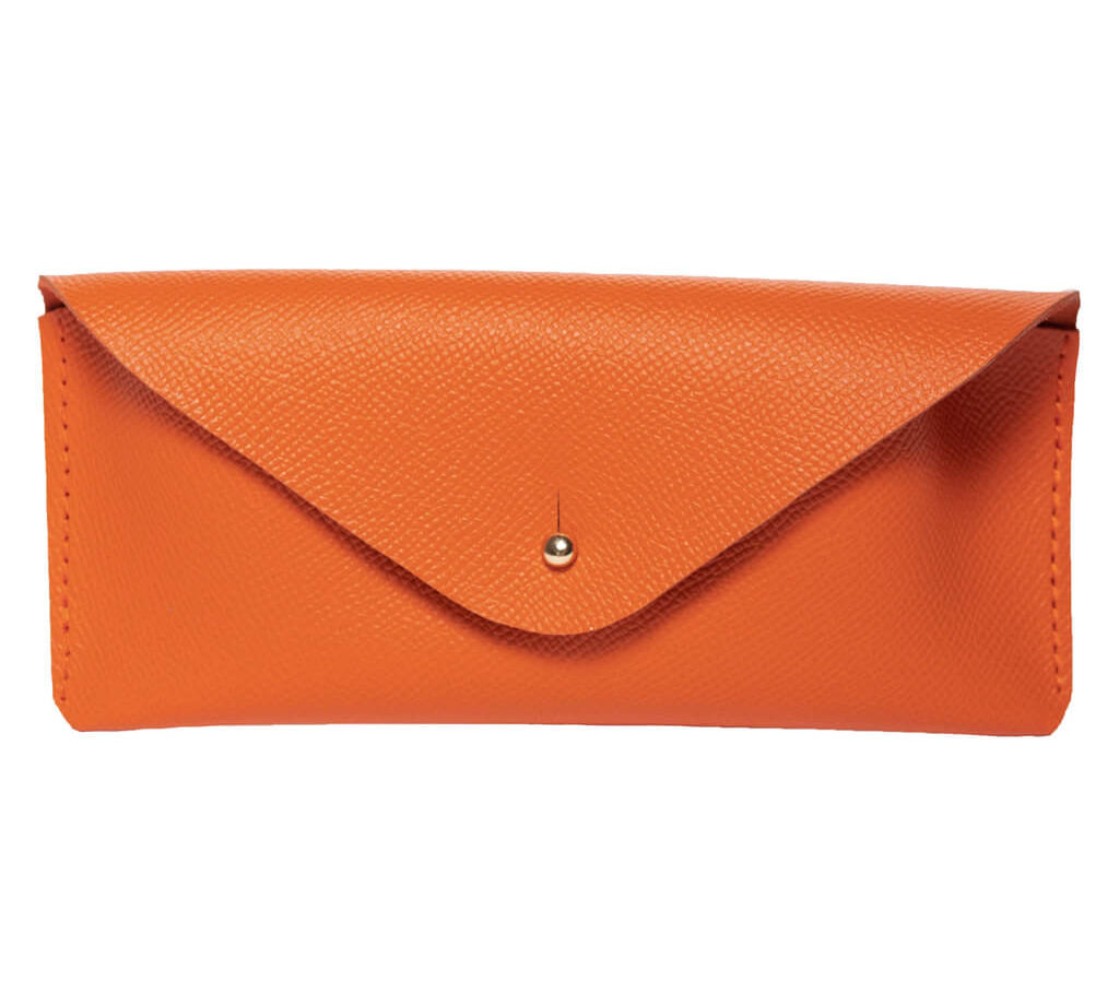 Sunglasses Case Leather Handmade Orange | Ladicani Design