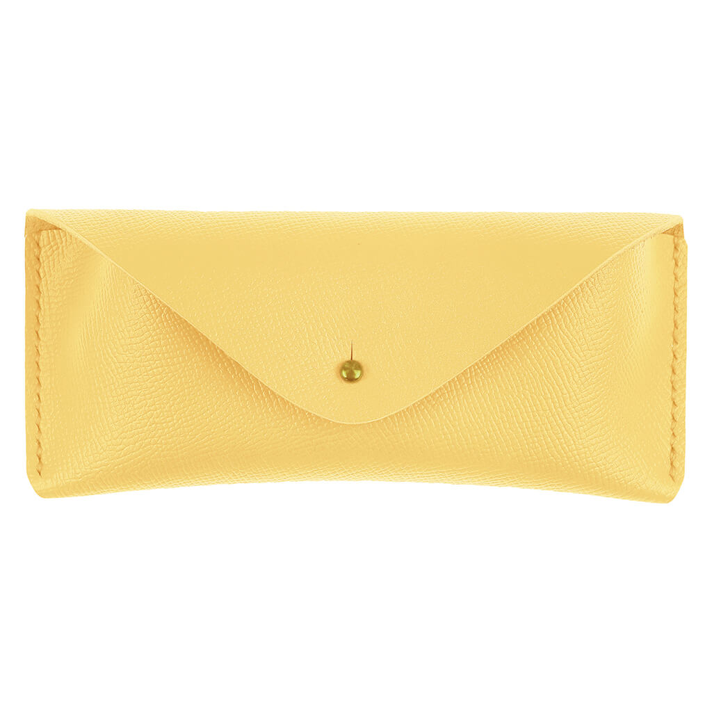 Sunglasses Case Leather Handmade Pale Yellow | Ladicani Design