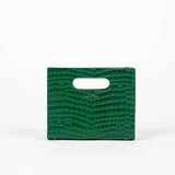 Green textured cassette bag with a visible brand logo on a white background
